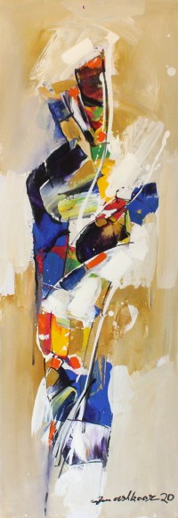 Mashkoor Raza, 12 x 36 Inch, Oil on Canvas, Abstract Painting, AC-MR-362